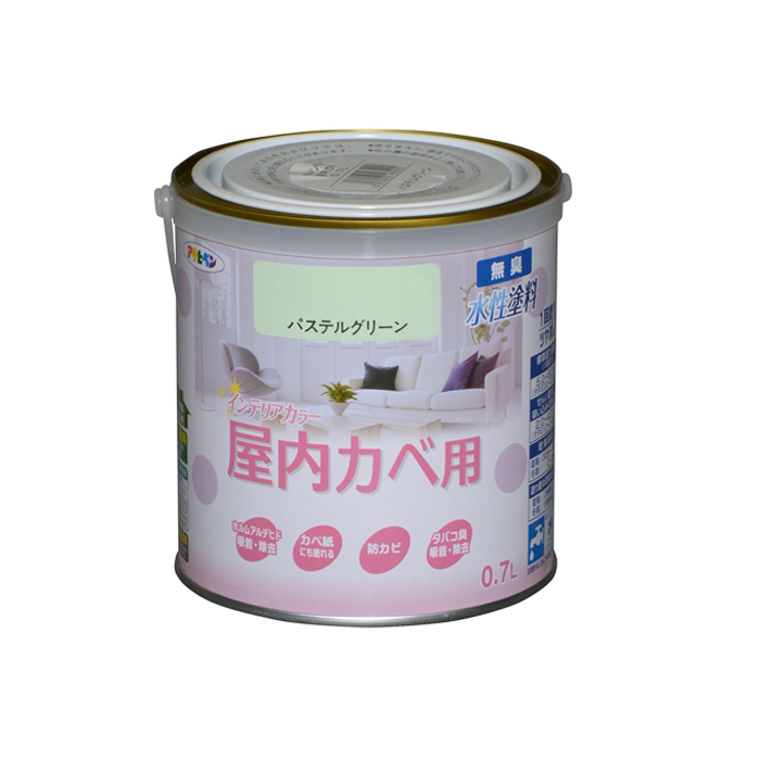 アサヒペン(Asahipen) NEW水性インテリアカラー屋内カベ 0．7L パステルグリーン: 塗料・接着剤・補修用品|ホームセンター
