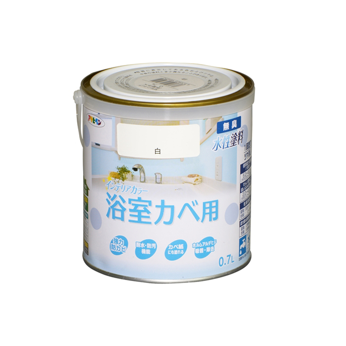 アサヒペン(Asahipen) ＮＥＷ水性インテリアカラー浴室カベ　０．７Ｌ　白