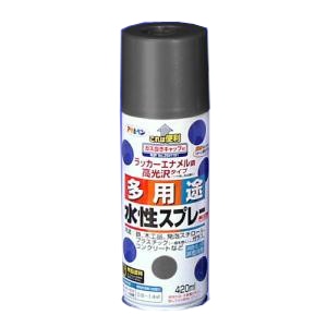 アサヒペン(Asahipen) 水性多用途スプレー　黒　４２０ｍｌ 黒