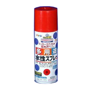 アサヒペン(Asahipen) 水性多用途スプレー　赤　４２０ｍｌ 赤
