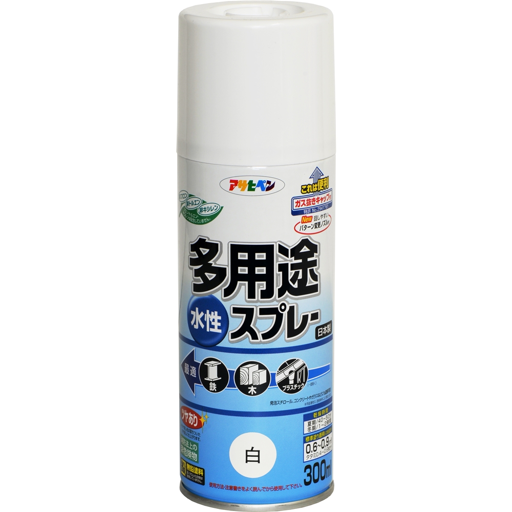 アサヒペン(Asahipen) 水性多用途スプレＳＤ　３００ｍｌ　白 白