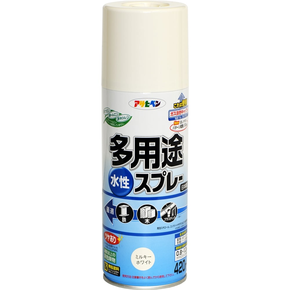 アサヒペン(Asahipen) 水性多用途スプレＳＤ　４２０ｍｌ　ミルキーホワイト ミルキーホワイト