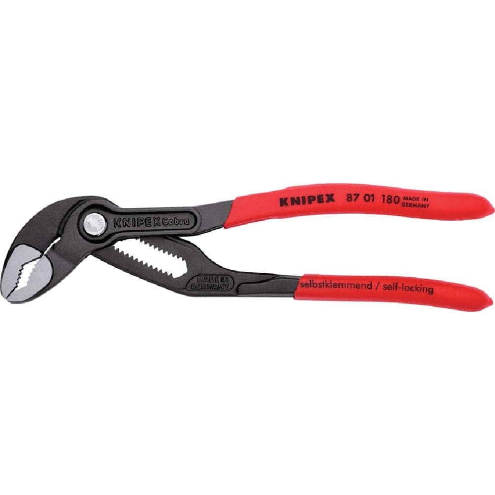 ■クニペック　ウォーターポンププライヤー　コブラ　１８０ｍｍ　ソフトプラスチックハンドル　８７０１－１８０ 8701-180