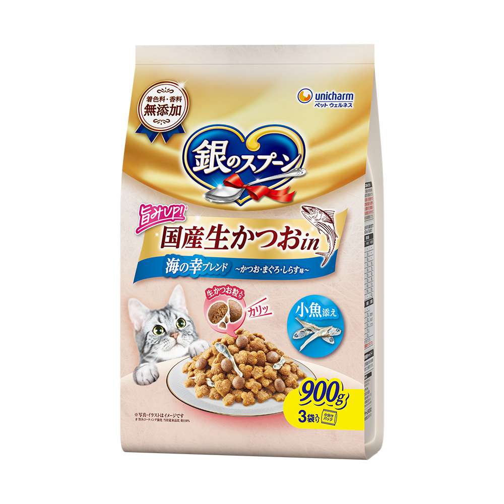 銀のスプーン　国産生かつお?海の幸ブレンド　かつお・まぐろ・しらす　小魚添え900ｇ かつお・まぐろ・しらす 小魚添え900g