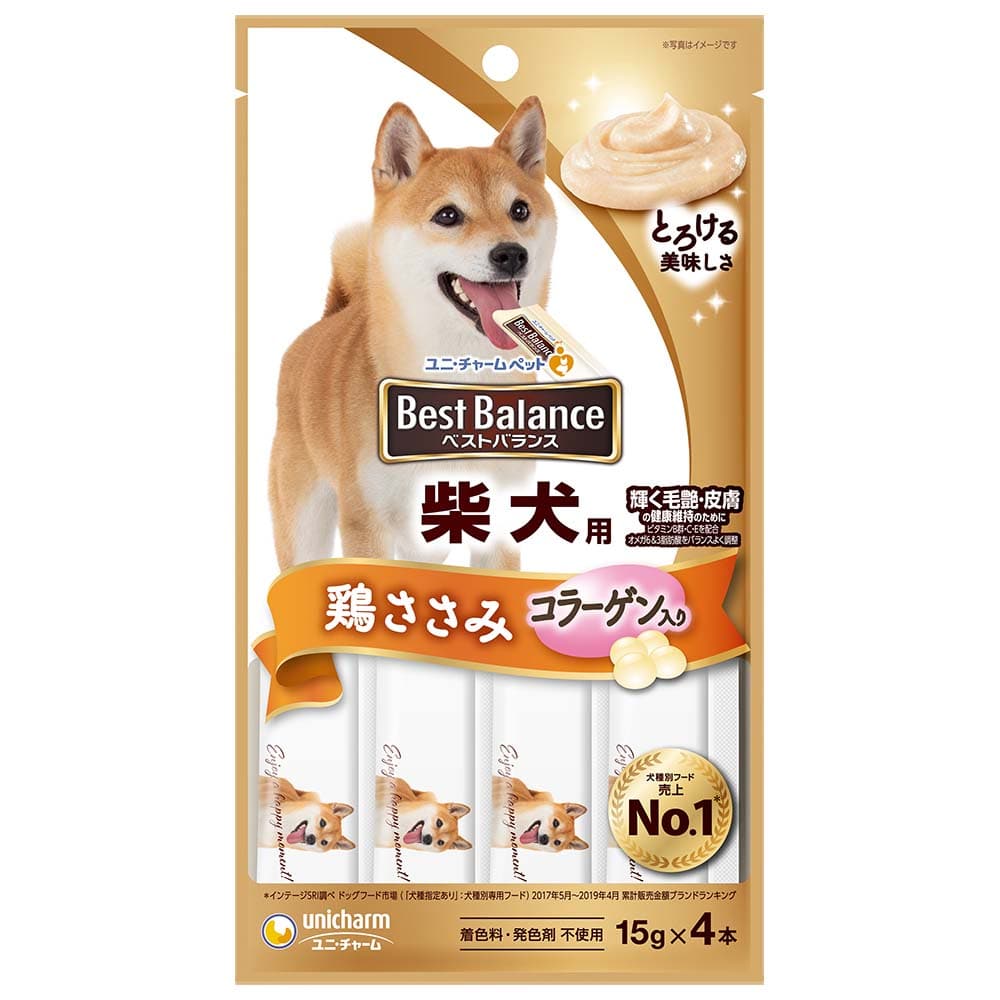 ユニ・チャーム　ベストバランスおやつ　柴犬用ささみ入り １５ｇ×４本 ささみ入り１５ｇ×４本