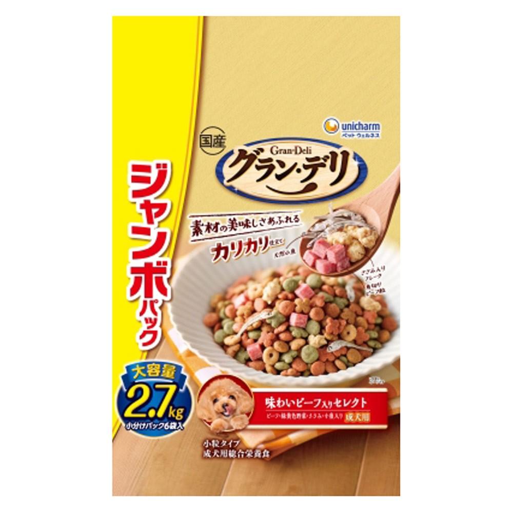 ユニチャーム・ペットケア　グランデリカリカリ　ビーフ　2.7kg