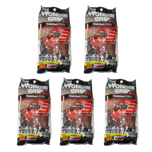 ワンダーグリップ コンフォート レッド XL 3P　×5個セット ＸＬ　×5個セット