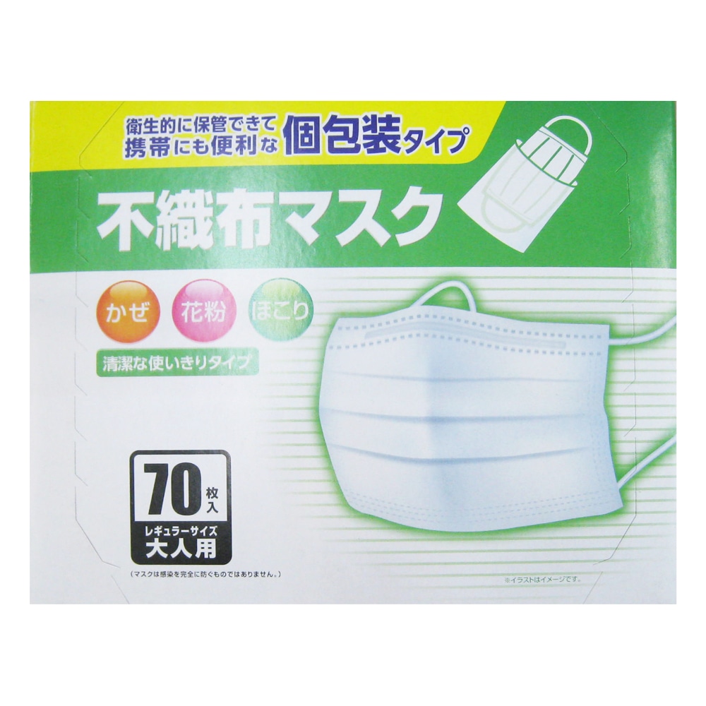 個包装マスク　７０枚入り　ＴＯＡ１９－１０７９ ７０枚入り