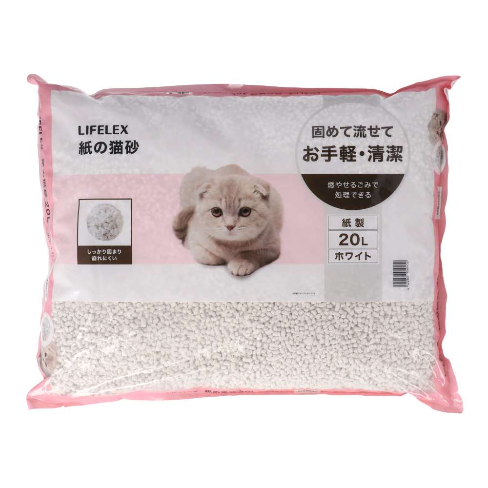 LIFELEX　紙の猫砂　２０．０Ｌ　ホワイト　ＫＮＷ１２－０４５２ ホワイト ２０．０Ｌ