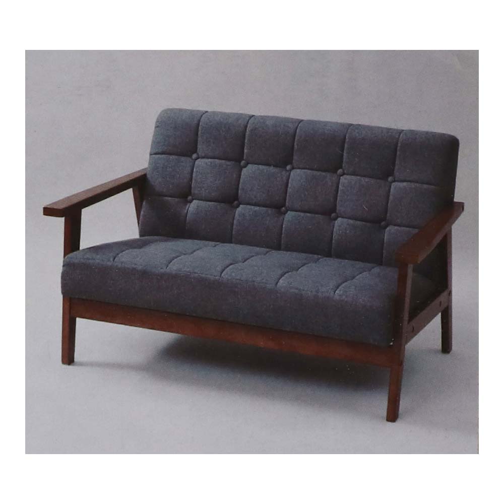 コーナン オリジナル 木肘ソファ FAB グレー 座面高さ34cm 耐荷重180kg 約幅115X奥行70X高さ71cm 収納・家具