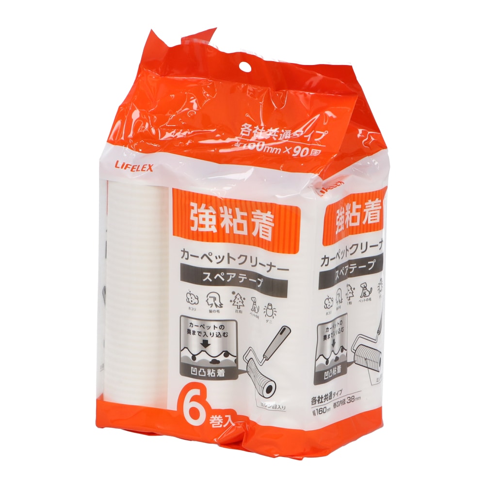 LIFELEX 粘着カーペットクリーナー　強粘着６巻入