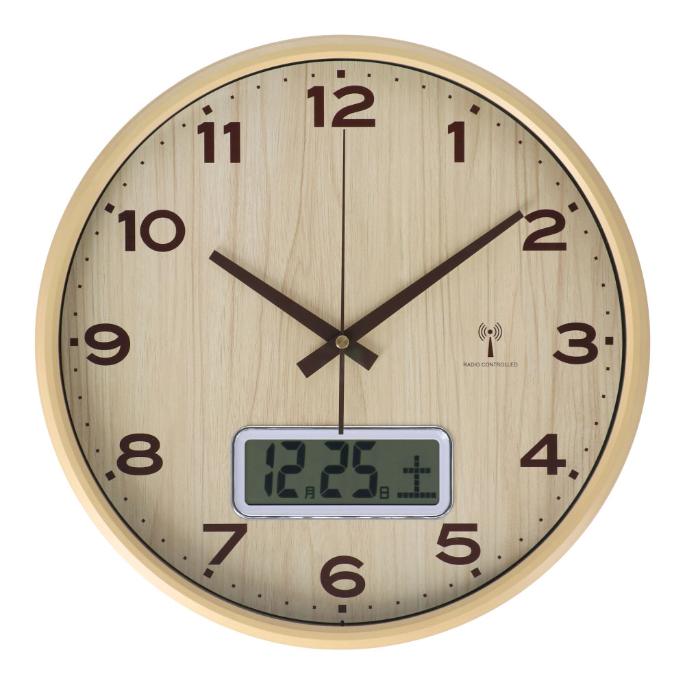 コーナン オリジナル LIFELEX 電波木目調掛時計 ＦＸ−ＲＣ７８３０Ｑ１ ナチュラル