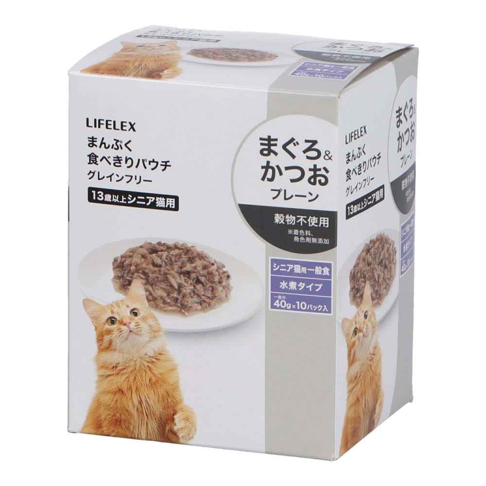 LIFELEX まんぷく食べきりパウチ　４０ｇ×１０Ｐ　グレインフリーシニア　１３歳以上