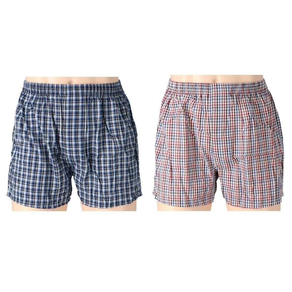 LIFELEX　トランクス　２Ｐ　ホワイト・ブルー系チェック　Ｌ ホワイト・ブルー系チェック　Ｌ