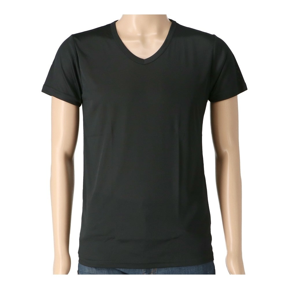 LIFELEX　消臭Ｖ首インナー２Ｐ　ブラック　Ｌ ブラック　Ｌ