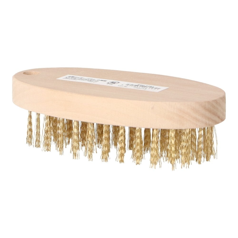 PROACT　木柄ワイヤーブラシ　小判型　金メッキ線 小判型