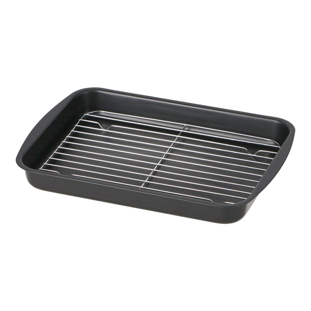 LIFELEX　ふっ素揚げ物トレー網付Ｌ　ＢＫ３３２４－４ L