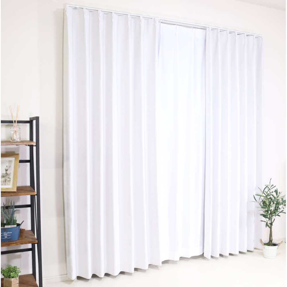 LIFELEX　防炎＋遮光カーテン　グレウス　100×110cm　アイボリー 丈110cm