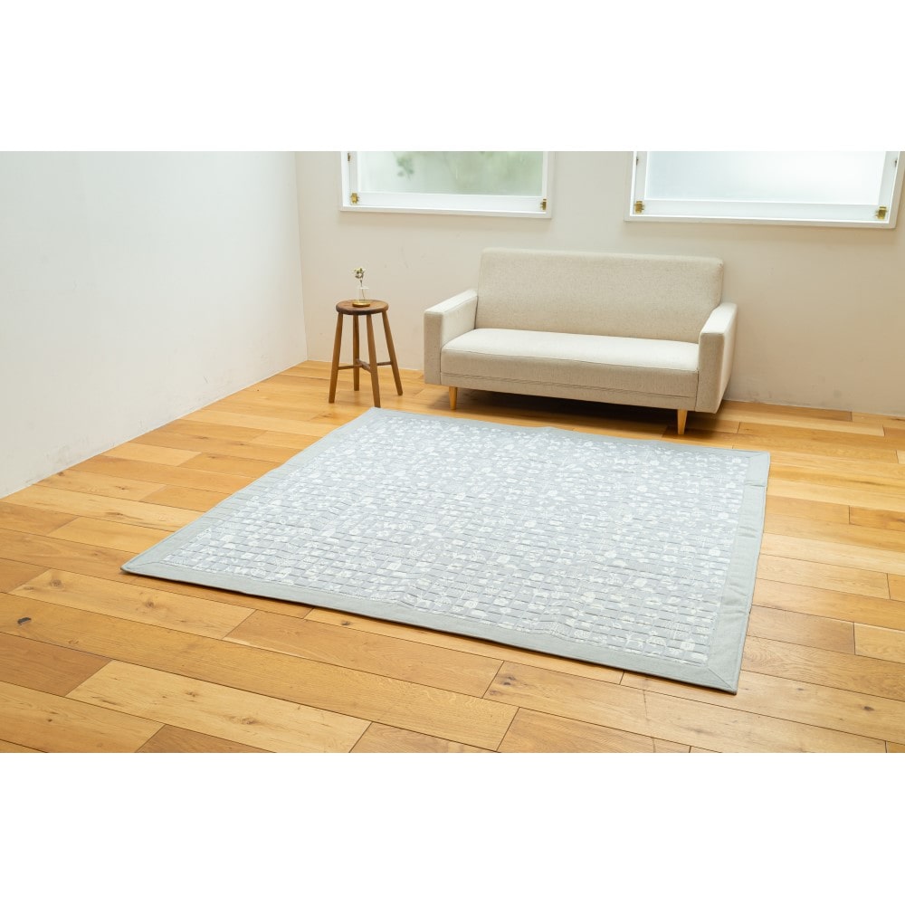 LIFELEX 洗える冷感制菌防臭キルトラグ　約１８５×２４０ｃｍ　グレー