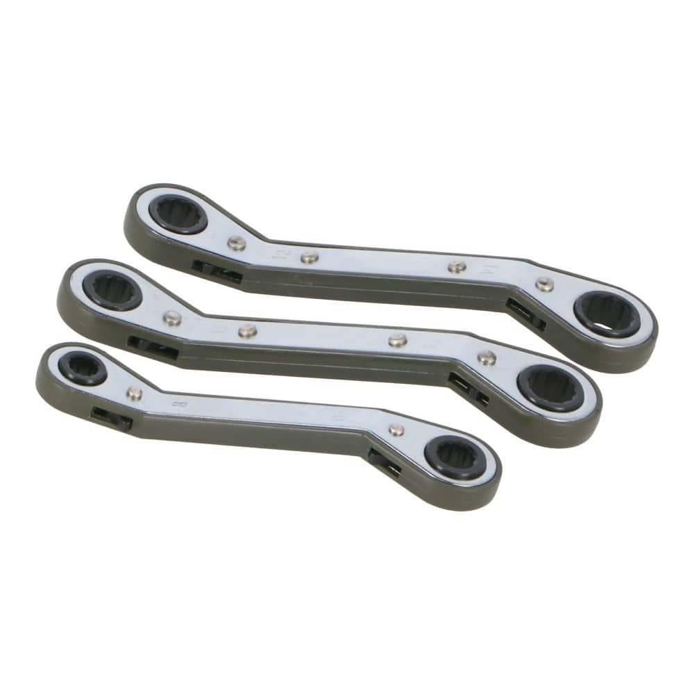 PROACT　板ラチェットレンチ　角度付　３本セット　８×１０ｍｍ、１１×１３ｍｍ、１２×１４ｍｍ