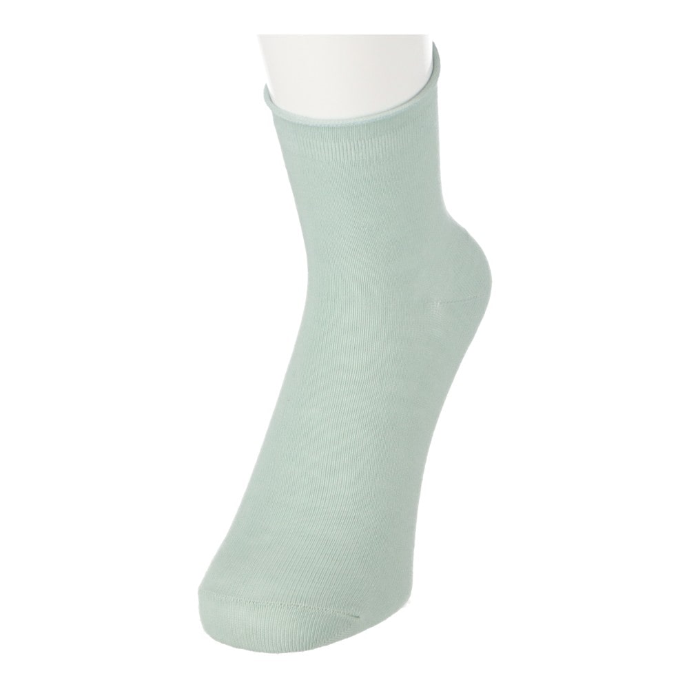 LIFELEX　履き口くるくるソックス　ブルー・グレー　２足組　２３ｃｍ～２５ｃｍ ブルー・グレー