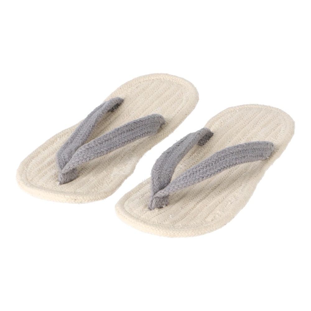LIFELEX　インド綿スリッパ鼻緒タイプ　グレー　Ｌ L