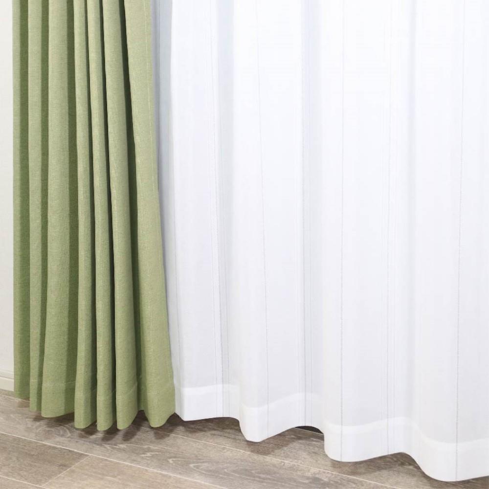 LIFELEX　遮熱・保温レースカーテン　チェーンＳＴ　２枚組　１００×１７６　アイボリー 幅100×丈176ｃｍ