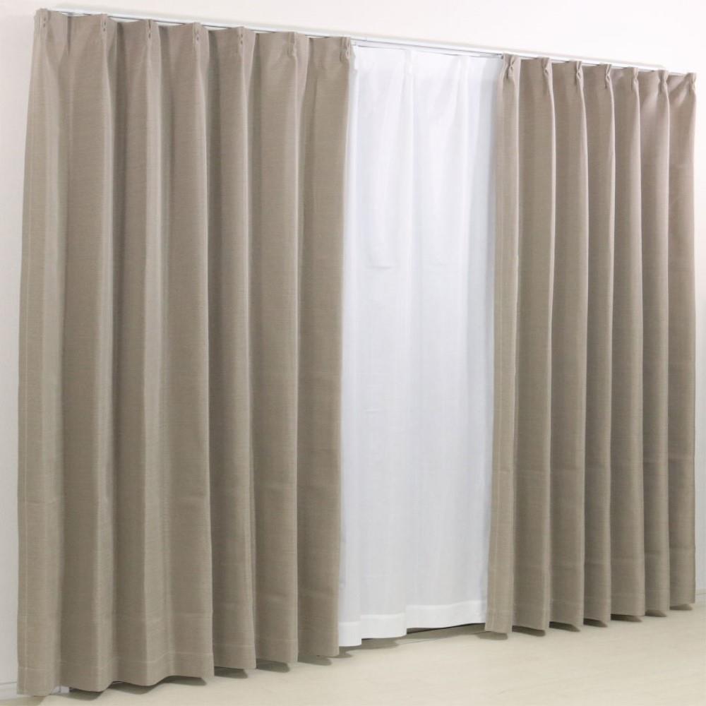 LIFELEX　ペット対応カーテン　シュシュ　100×135cm　モカ 丈135cm