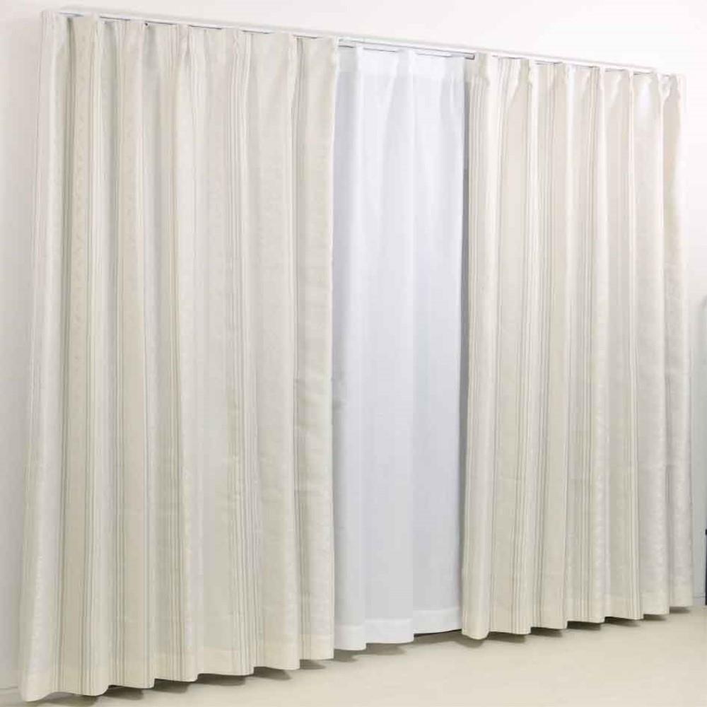 LIFELEX　遮光＋遮熱・保温カーテン　Ｄブラット　２枚組（タッセル付き）　１００×２００　アイボリー 幅100×丈200ｃｍ