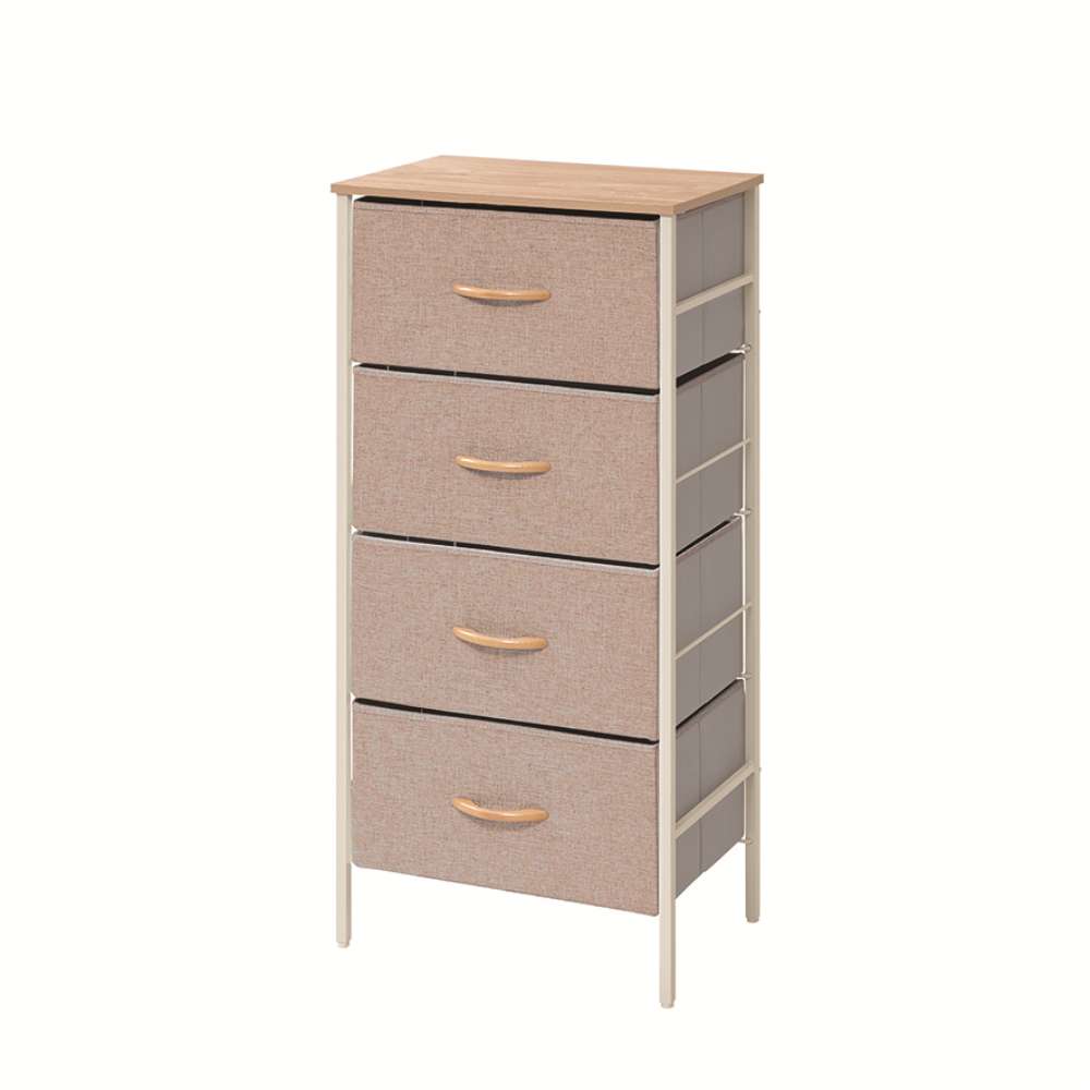 LIFELEX　ファブリックチェスト４段　ＧＹ／ＷＨ　４５３０－９８　グレー グレー 4段