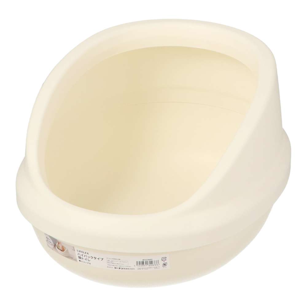 LIFELEX　ハイバックタイプ猫トイレ　ＩＲ１２－９３３７　アイボリー