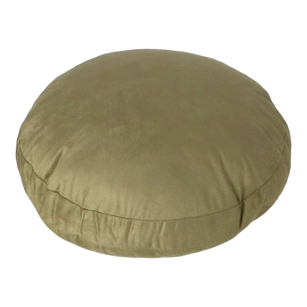 LIFELEX　とろモチラウンドクッション　４０×４０　カーキ カーキ ４０×４０