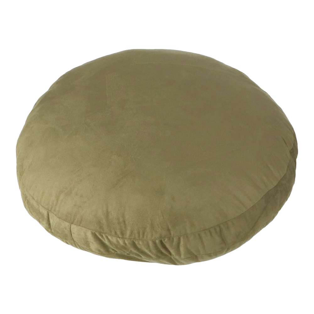 LIFELEX　とろモチラウンドクッション　６０×６０　カーキ カーキ ６０×６０