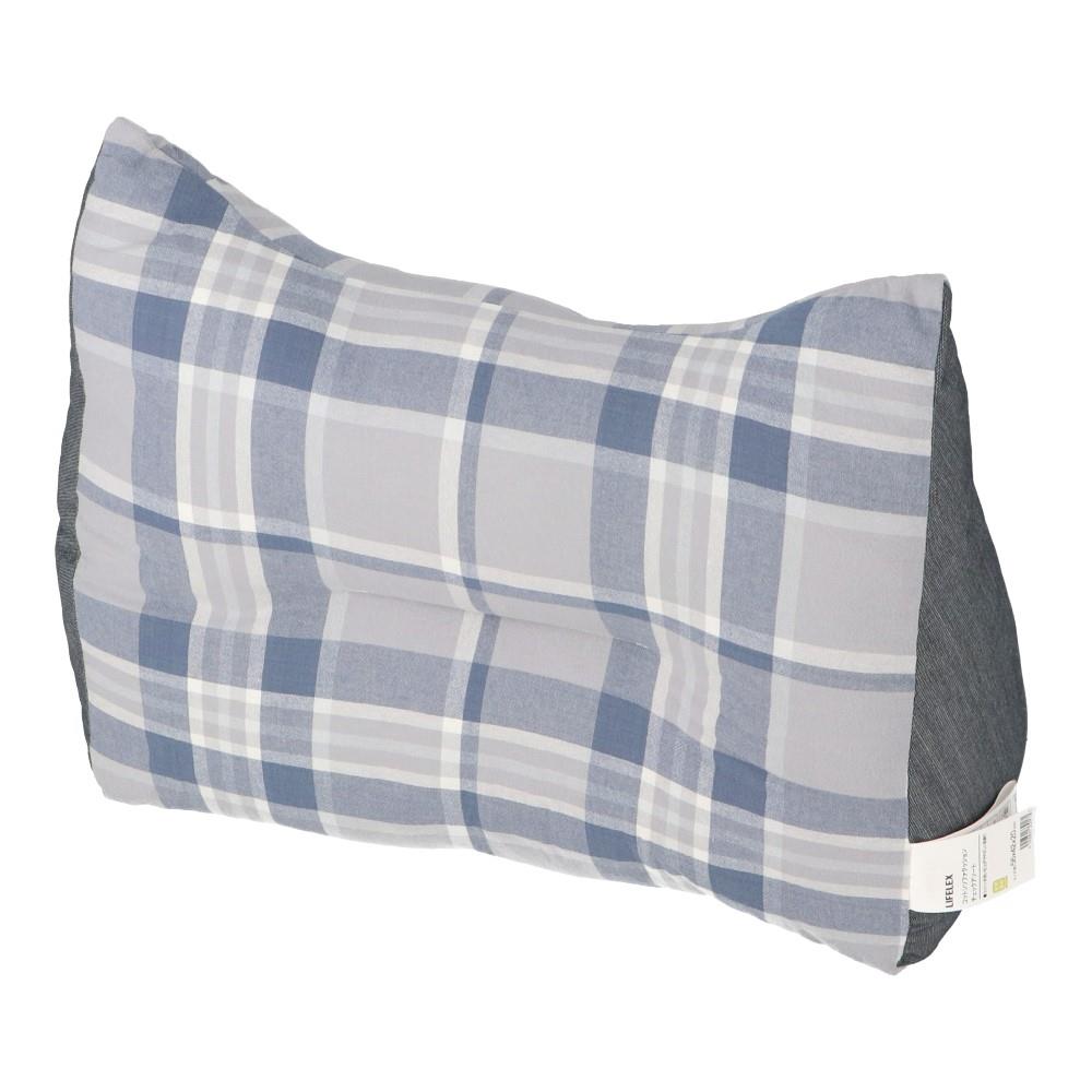 LIFELEX　ウォッシュコットンソファクッション　チェック　ネイビー ネイビー