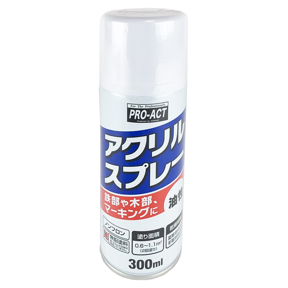 【アウトレット】PROACT アクリルスプレー　ホワイト　３００ｍｌ　×１２本セット ホワイト