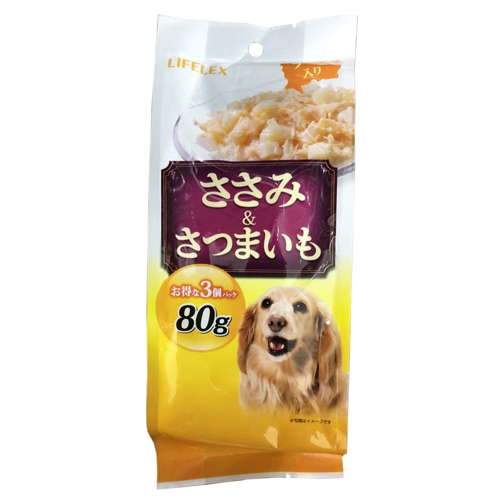 LIFELEX ささみパウチ　ささみ＆さつまいも　チーズ入り　×１２個セット ささみ&軟骨　×１２個セット