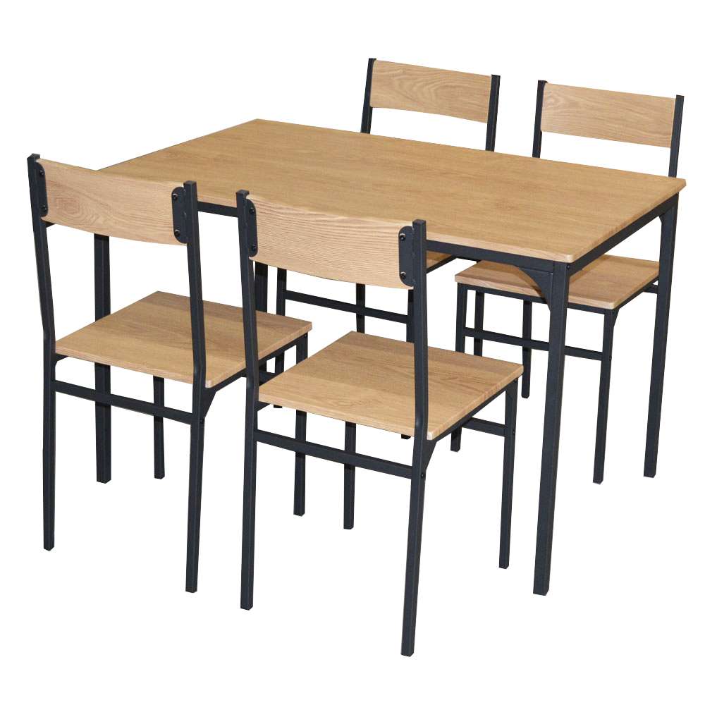 LIFELEX　４人掛け用テーブル＆　チェア５点セット　ＯＡＫ／ＢＫ２個口 オーク