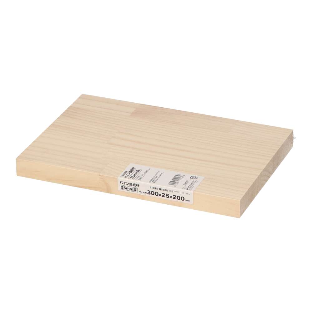LIFELEX　パイン集成材２５ｍｍ厚　約３００×２５×２００ 300×25×200