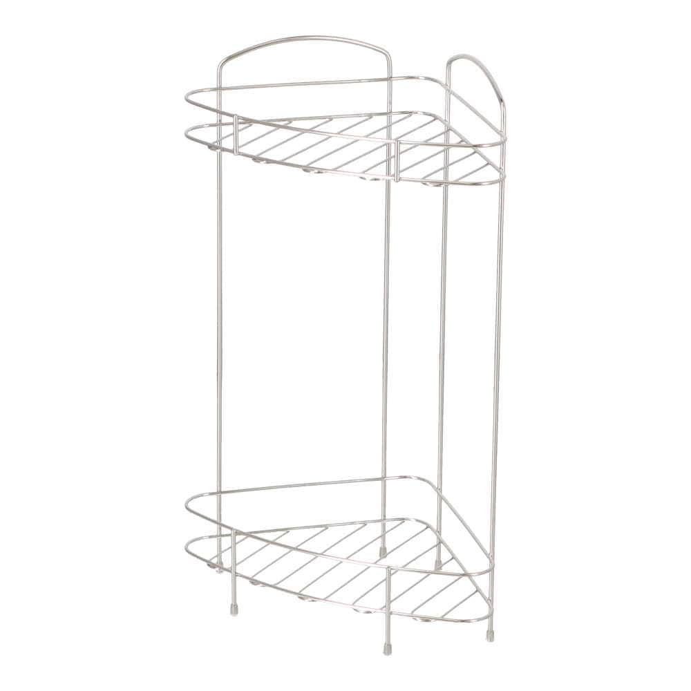 LIFELEX　ステンレスバスラックコーナー２段　ＣＪ２１－４４３４　シルバー コーナー2段