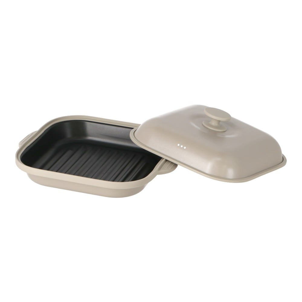 LIFELEX レンジで焼き目がつく 簡単調理器 角型 GG268-224 グレージュ