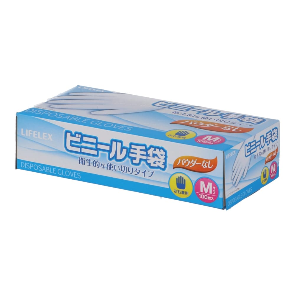 ビニール手袋パウダーなし　Ｍ　ＫＦＪ１９‐９４０８