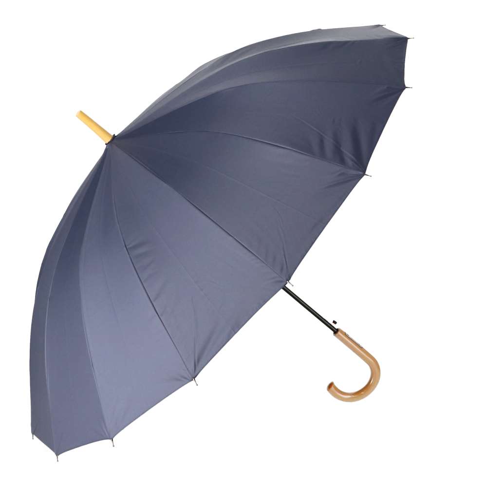 LIFELEX　紳士　１６本骨　風に強い晴雨兼用長傘　ネイビー　６０ｃｍ　ＵＶカット加工 ネイビー