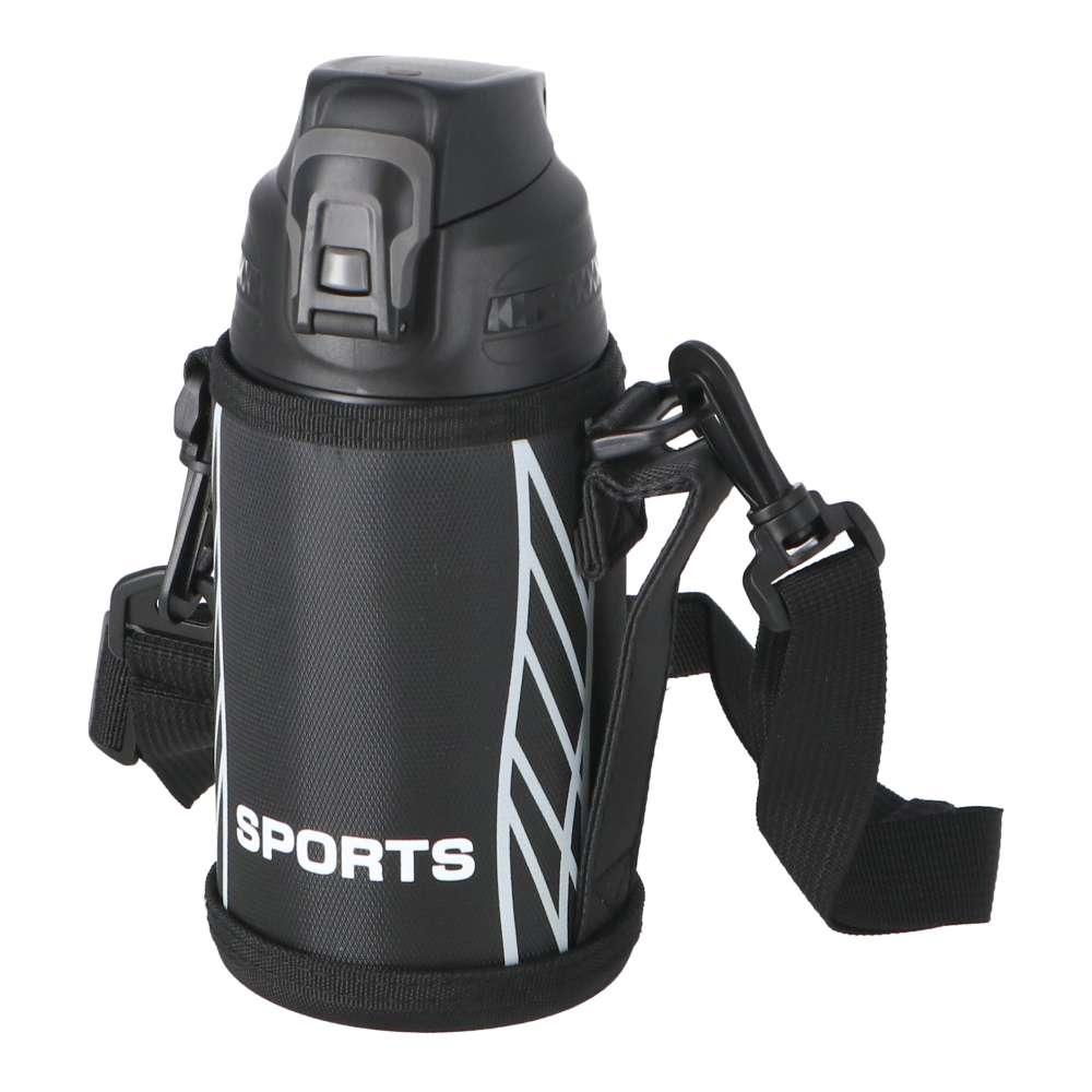 LIFELEX　スポーツボトル　６００ｍｌ　カバー付き　ブラック　ＳＢ６００－ＢＫ 600ｍｌ