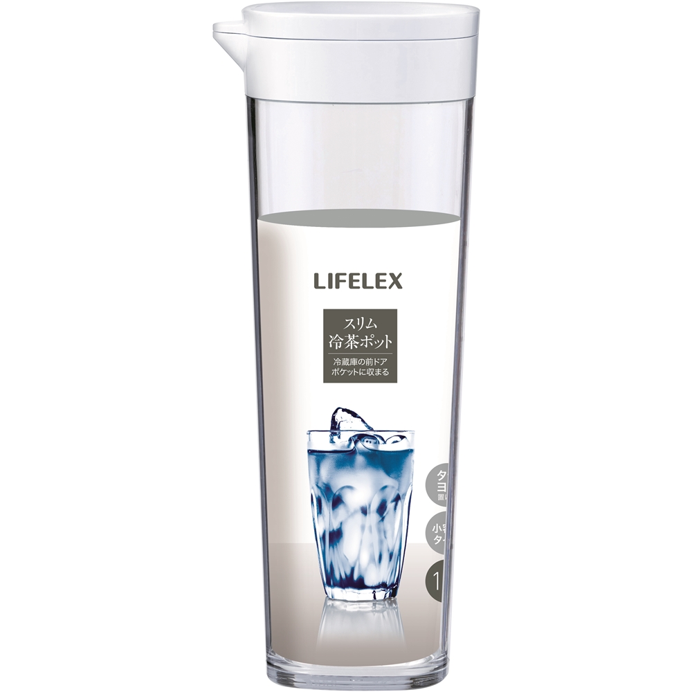 LIFELEX スタイリッシュスリムボトル1.1L　ホワイト　製造元：アスベル(ＡＳＶＥＬ)株式会社