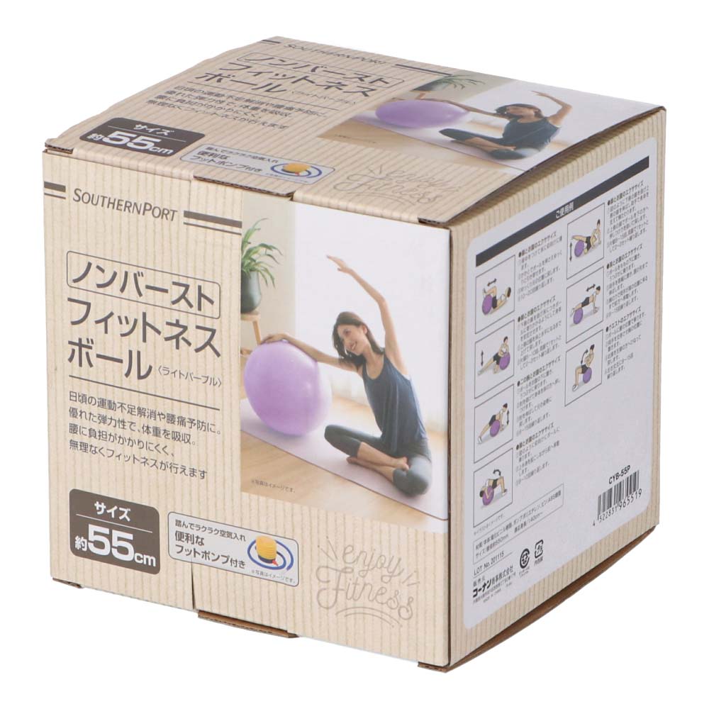 SOUTHERNPORT ノンバースト フィットネスボール 55cm ライトパープル