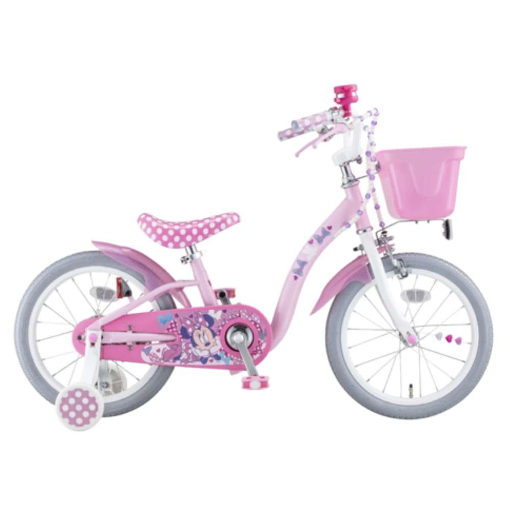 １８インチ　ミニーマウス ポルカドットS１８　ジュニアサイクル　　ピンク 18インチ