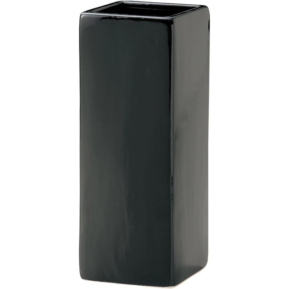 GREEN　HOUSE　Ｍｏｎｏｃｈｒｏｍｅ　Ｆｌｏｗｅｒ　Ｖａｓｅ　ブラック　８．５×８．５×２４ｃｍ　００２－Ｂ／ＢＫ