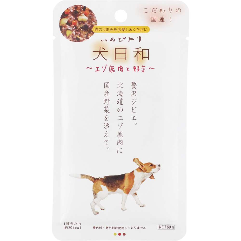 わんわん　犬日和レトルト　エゾ鹿肉と野菜　６０ｇ