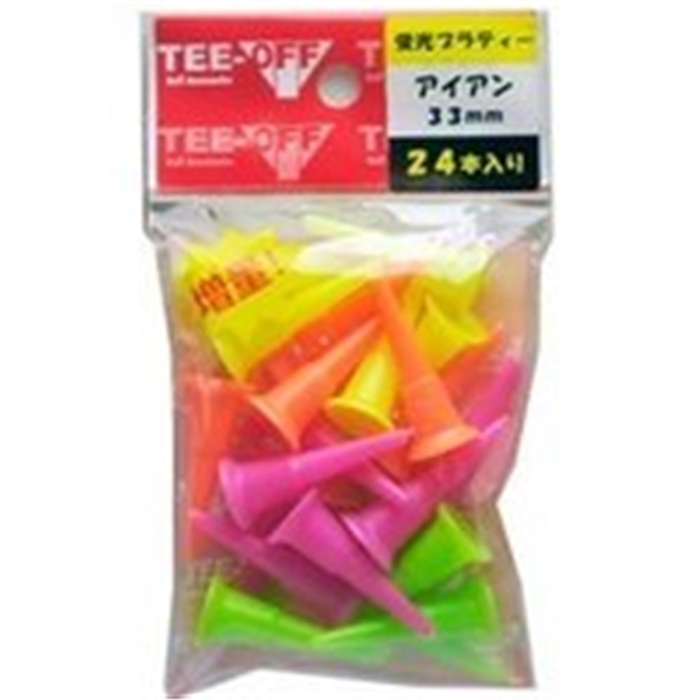 LEZAX(レザックス) ゴルフ ティー TEE-OFF 蛍光プラスティックティ(アイアン) 33mm/24本 TOPL-2125