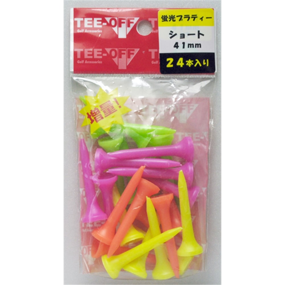 LEZAX(レザックス) ゴルフ ティー TEE-OFF 蛍光プラスティックティ(アイアン) 41mm/24本 TOPL-2126